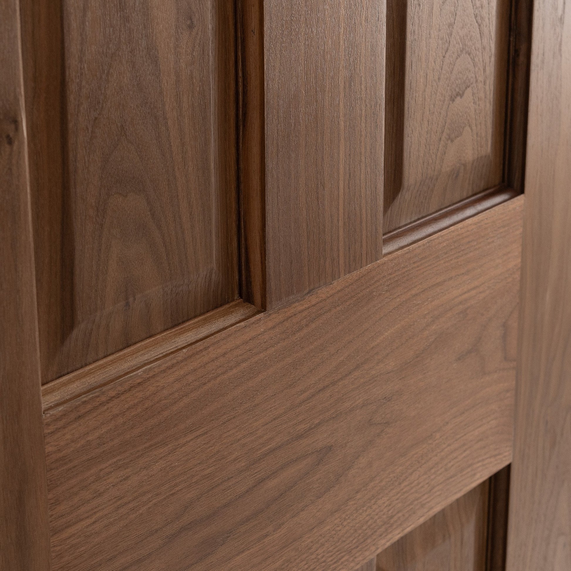 Internal Walnut  Fully Finished 4 Panel Victorian FD30 Fire Door (117105)