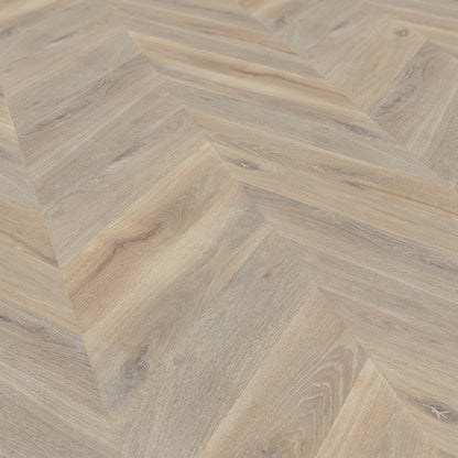 White Oak Smoked - Chevron 15mm Brushed UV oil Engineered Real Wood Flooring (119851)