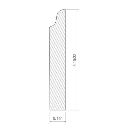 White - 2.4m Painted Decorative Large Base Moulding (120107)