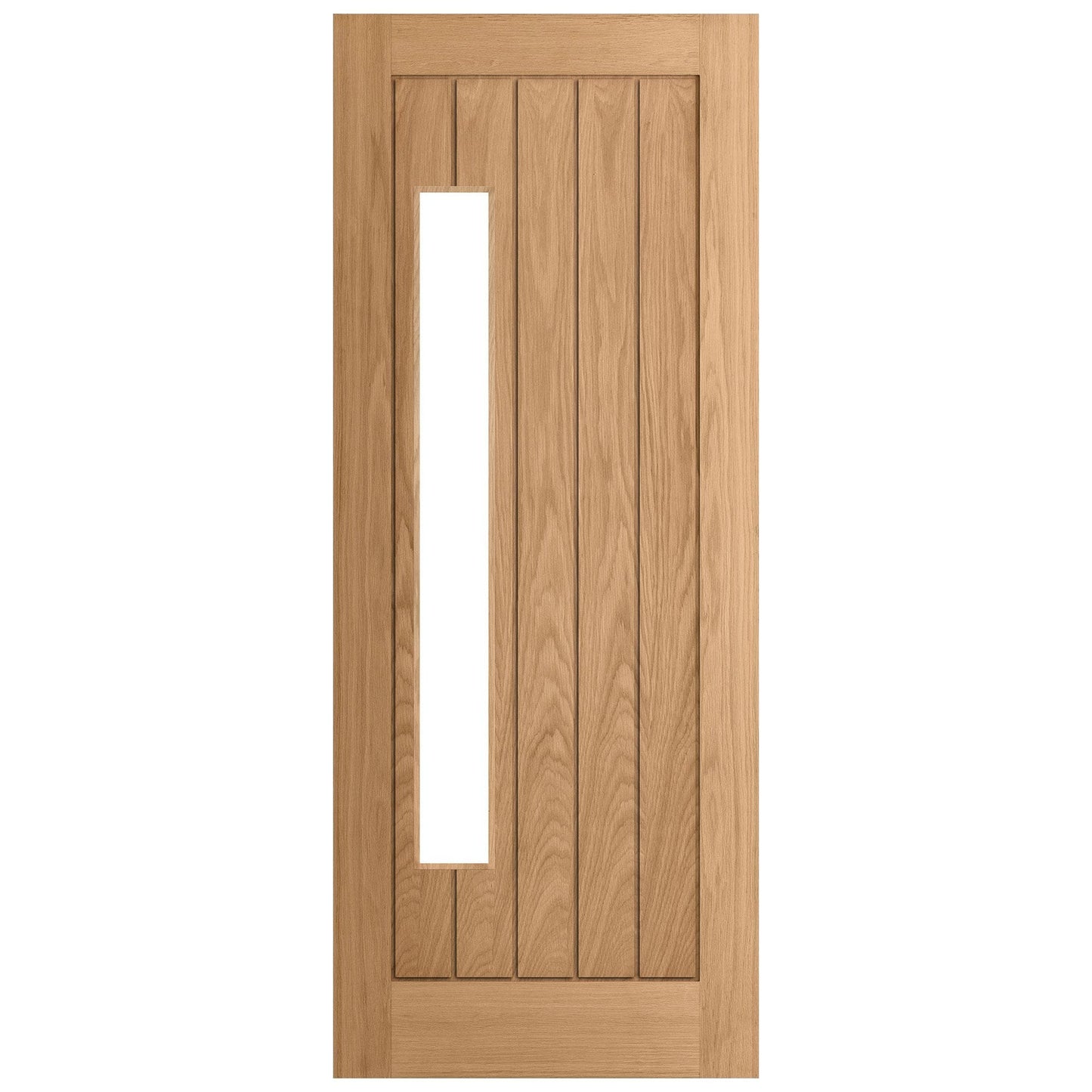 Oak External Unfinished Farley 1 Light Obscure Double Offset Glass Door (EXTOAKFAR1LOFF)