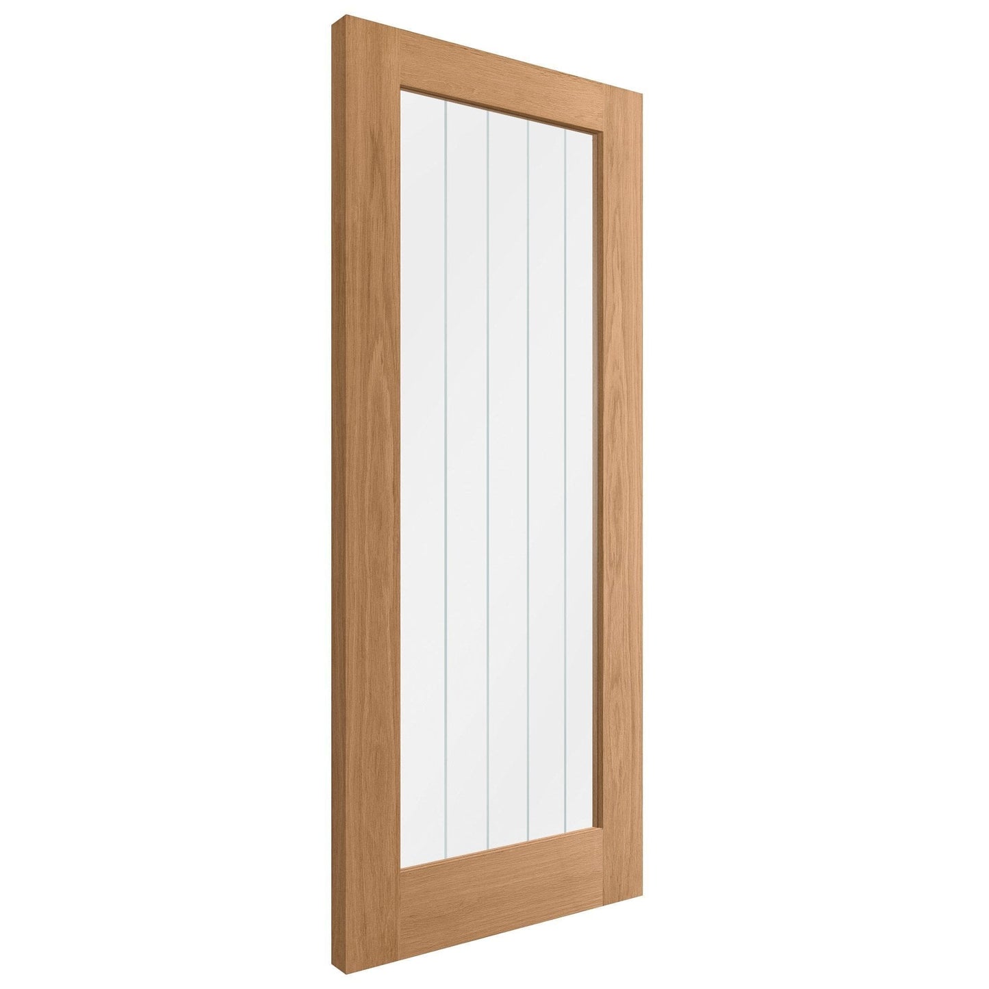 Oak Internal Unfinished Farley 1 Light Obscure Lined Clear Glass Made-to-Measure Door (120459)