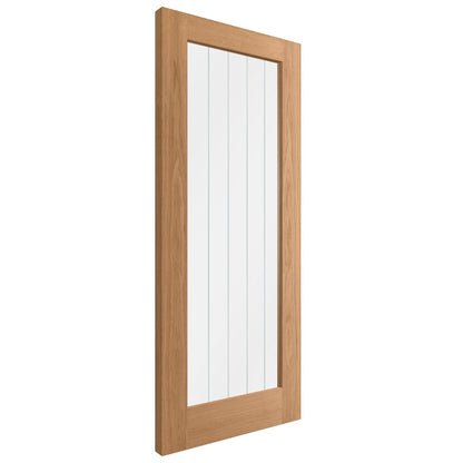 Oak Internal Unfinished Farley 1 Light Obscure Lined Clear Glass Made-to-Measure Door (120459)