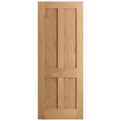 Oak Internal Unfinished Victorian 4 Panel Flat Made-to-Measure Door (120476)
