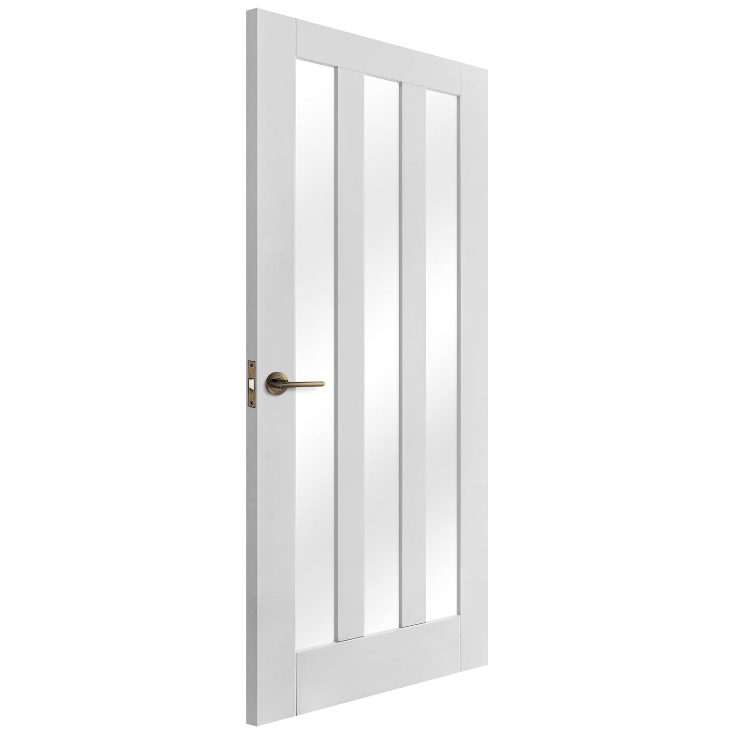 White Internal Primed Ashton 3 Light Clear Glass Made-to-Measure Door (120497)