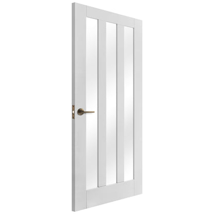 White Internal Primed Ashton 3 Light Clear Glass Made-to-Measure Door (120497)