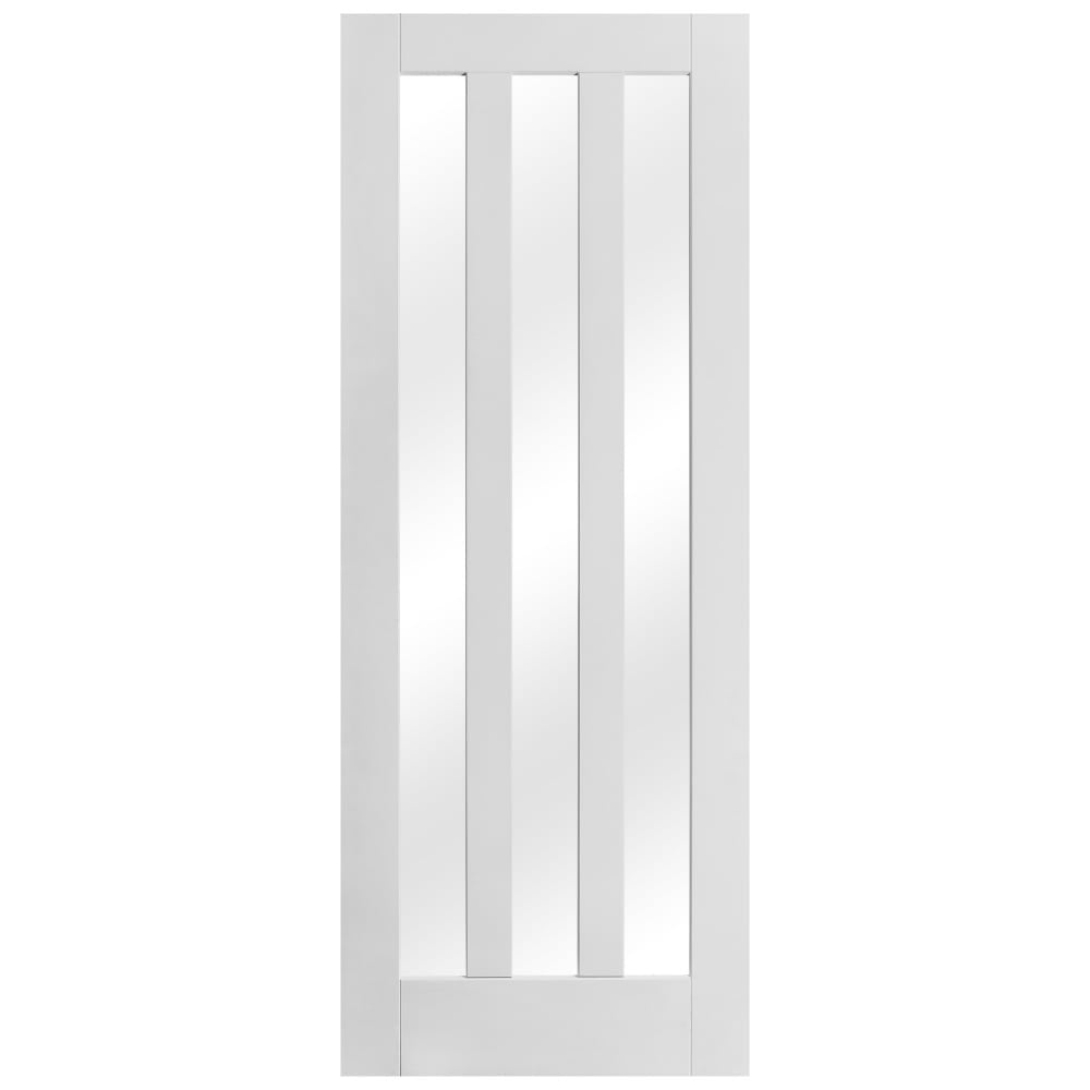 White Internal Primed Ashton 3 Light Clear Glass Made-to-Measure Door (120497)