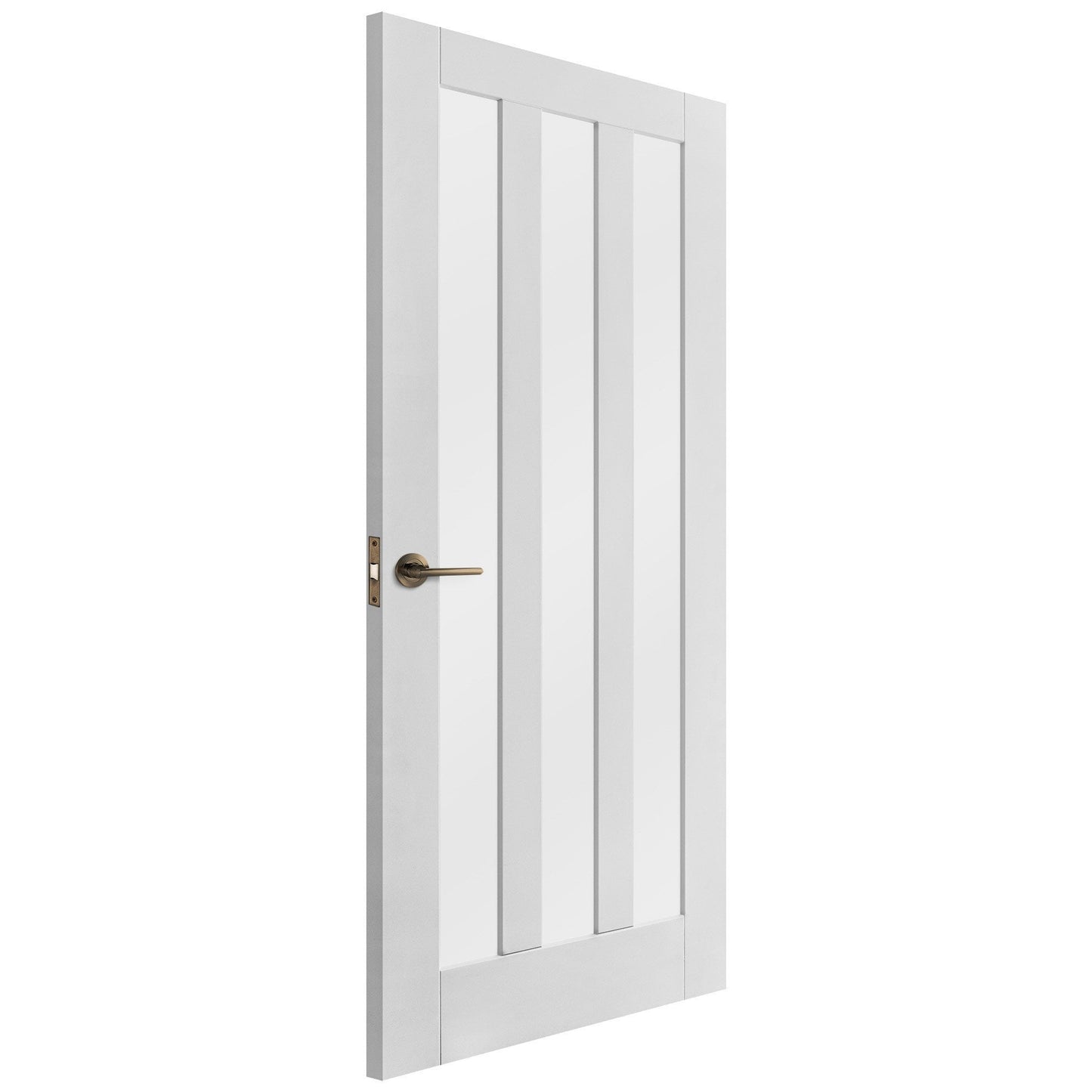 White Internal Primed Ashton 3 Light Obscure Glass Made-to-Measure Door (120498)