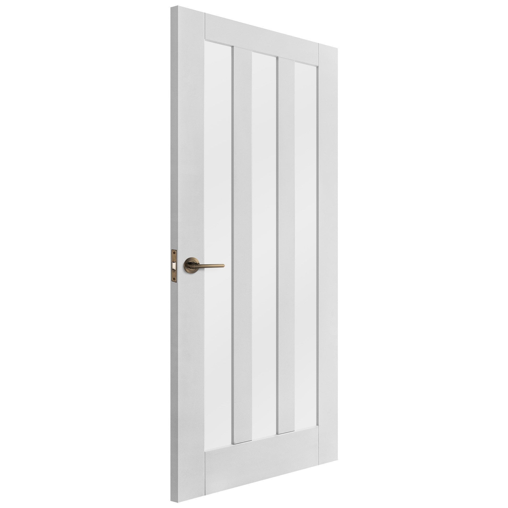 White Internal Primed Ashton 3 Light Obscure Glass Made-to-Measure Door (120498)