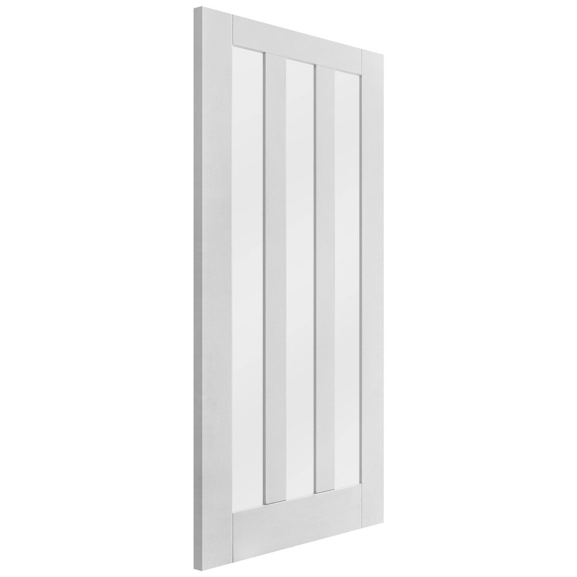 White Internal Primed Ashton 3 Light Obscure Glass Made-to-Measure Door (120498)