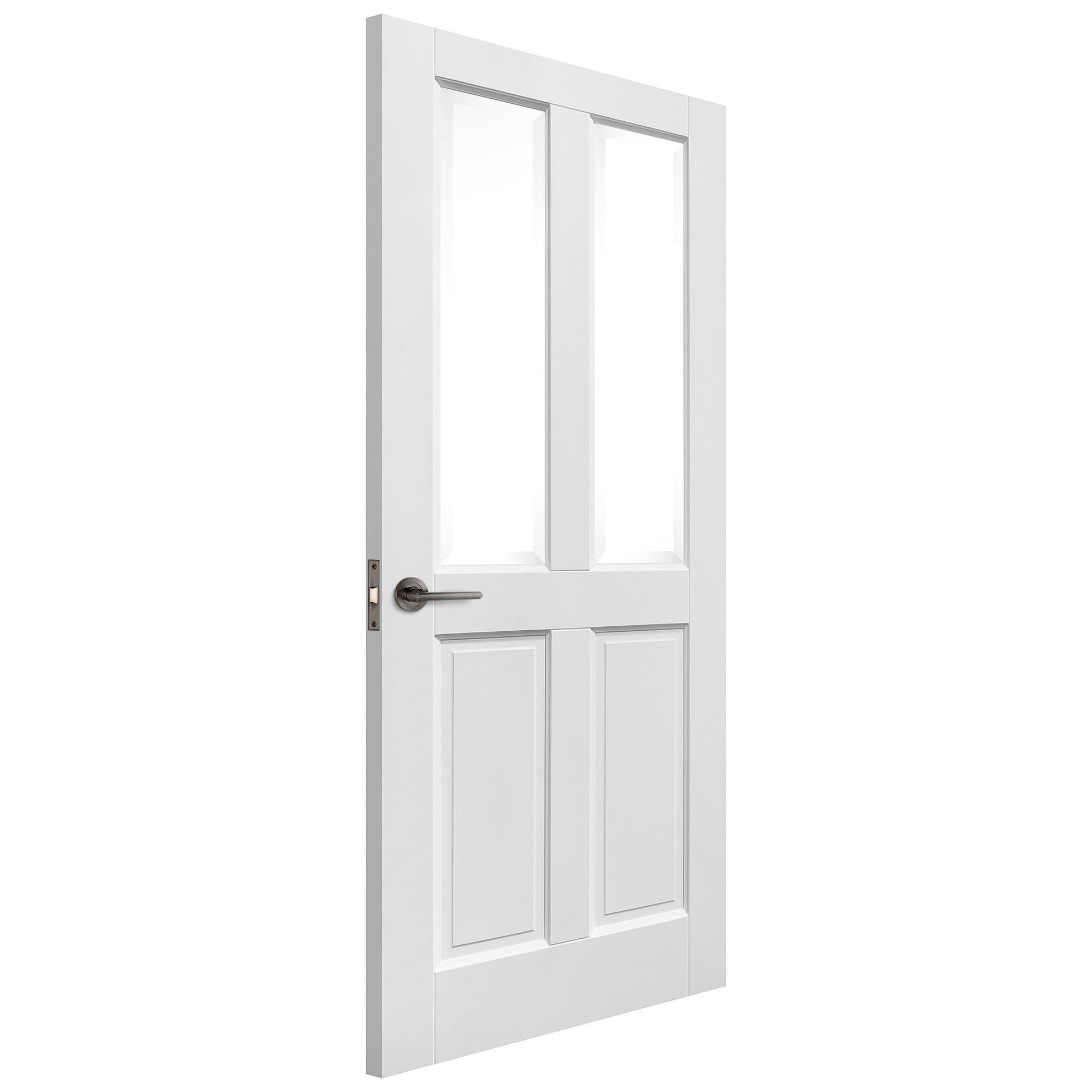 White Internal Primed Berkeley 4 Panel 2 Light Clear Bevelled Glass Made-to-Measure Door (120502)