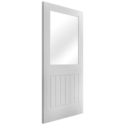 White Internal Primed Cottage 1 Panel 1 Light Clear Glass Made-to-Measure Door (120506)
