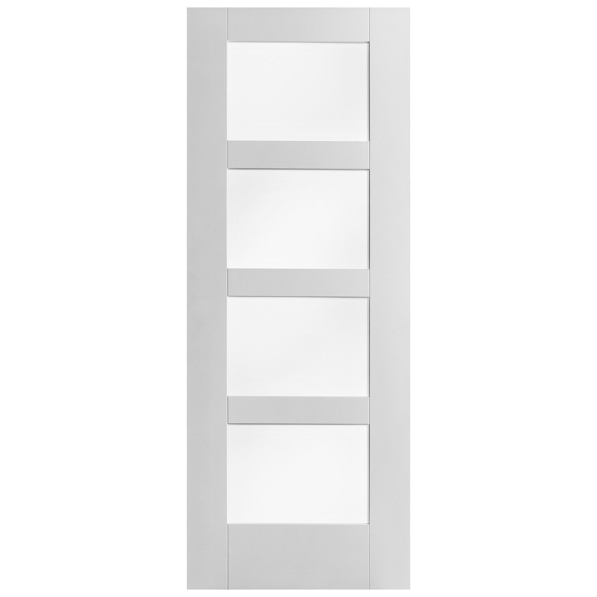 White Internal Primed Shaker 4 Light Obscure Glass Made-to-Measure Door (120523)