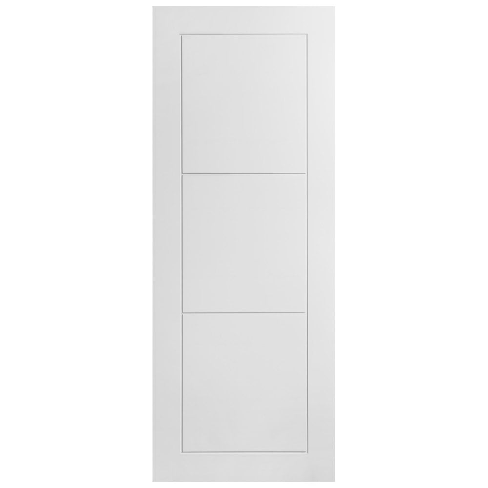 White Internal Primed Temple 3 Panel Made-to-Measure Door (120526)