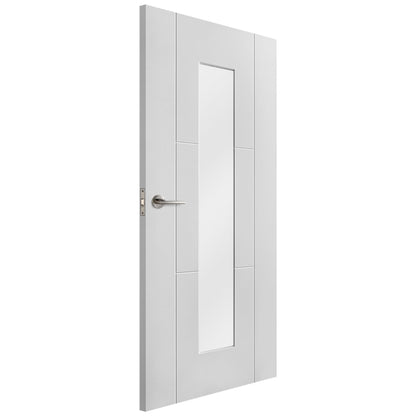 White Internal Primed Trent 3 Panel 1 Light Obscure Glass Made-to-Measure Door (120530)