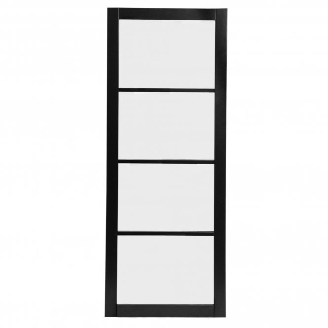 Jet Black Internal Fully Finished Industrial Studio 4 Light Obscure Glass Made-to-Measure Door (120540)