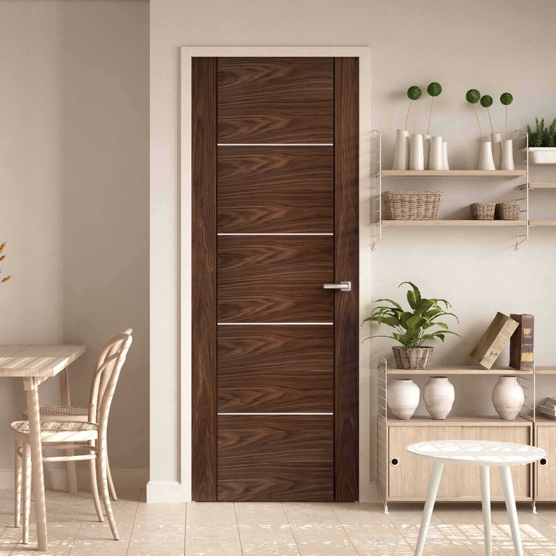 Walnut Internal Fully Finished Venice 5 Panel Made-to-Measure Door (120552)