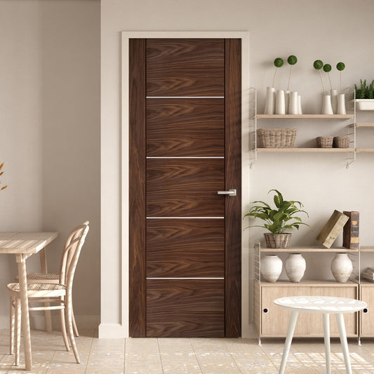 Walnut Internal Fully Finished Venice 5 Panel Made-to-Measure Door (120552)
