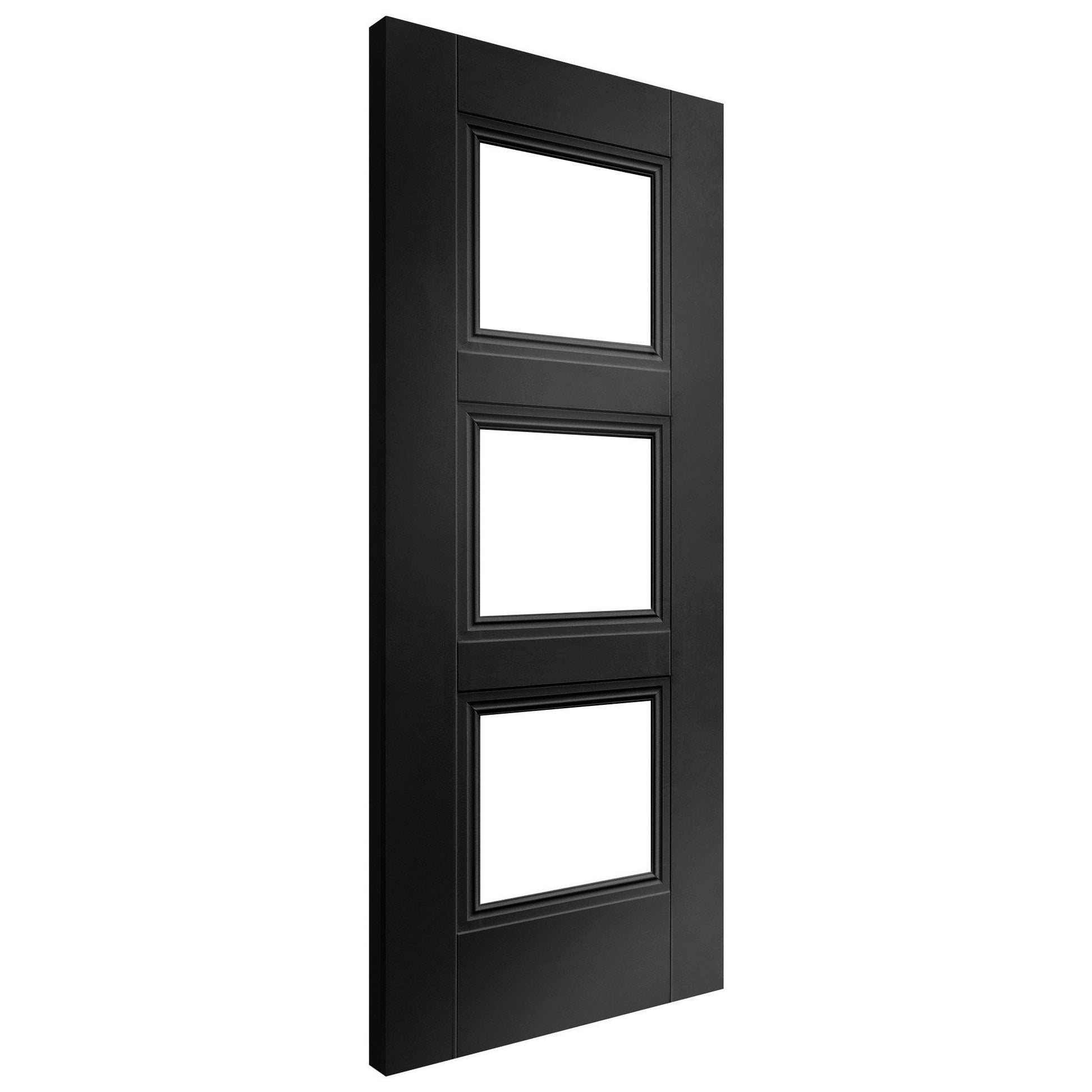Black Fully Finished Internal Elegance Ripley 3 Light Clear Glass Made-to-Measure Door