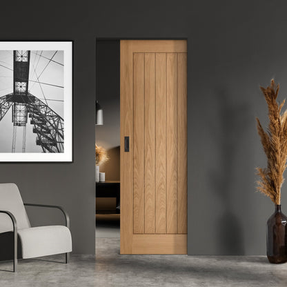 Internal Oak Unfinished Farley Classic Framed Pocket Door Set (120821)