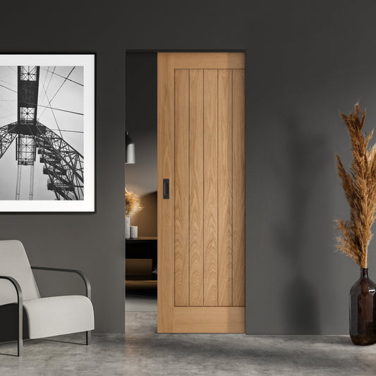 Internal Oak Unfinished Farley Classic Framed Pocket Door Set (120821)