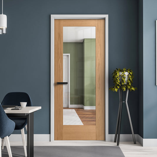 Oak Internal Unfinished Pattern 10 1 Light Clear Glass Made-to-Measure Door (120464)