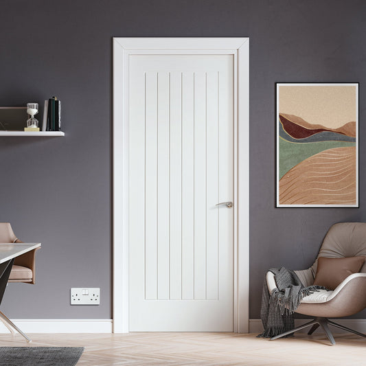 White Internal Primed Cottage 1 Panel Made-to-Measure Door (120507)