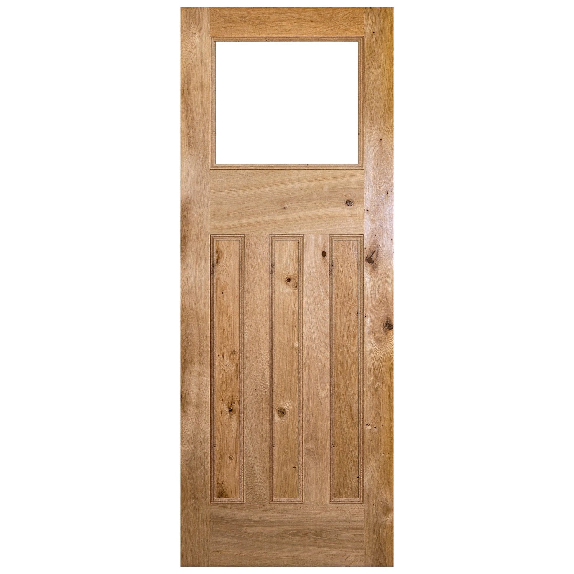 Internal Rustic Oak Fully Finished 1930's DX Clear Glass Door (119849)