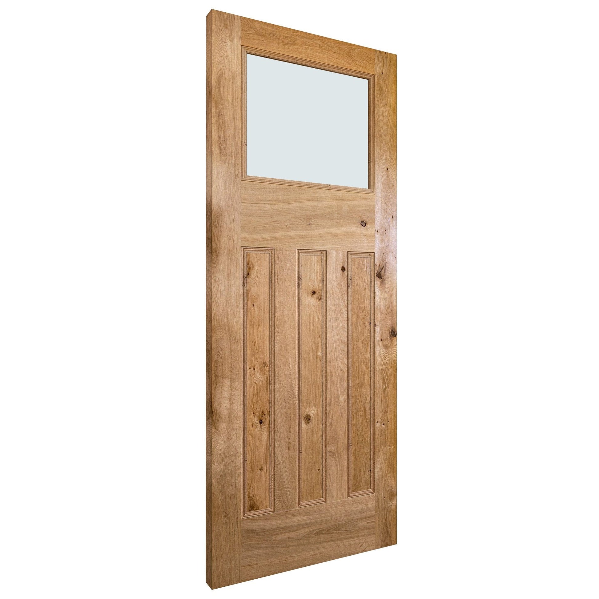 Internal Rustic Oak Fully Finished 1930's DX Obscure Glass Door (119850)