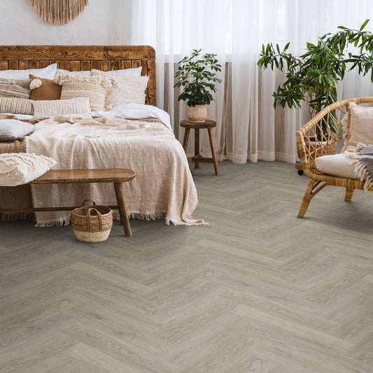 Steel City Grey - Lifestyle SPC Herringbone 5.5mm Rigid Core Vinyl Flooring (119018)
