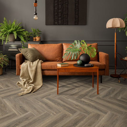 Signature Oak - Lifestyle SPC Herringbone 5.5mm Rigid Core Vinyl Flooring (119870)