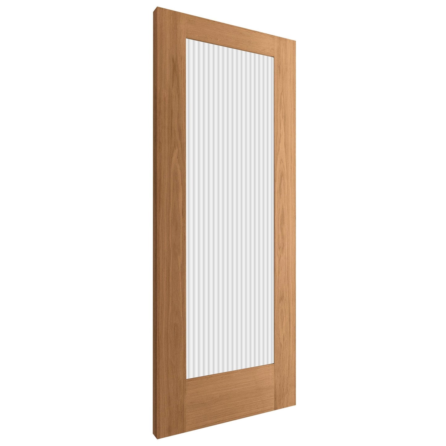 Oak Internal Fully Finished Pattern 10 1 Light Reeded Glass Door (121050)