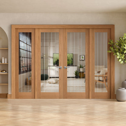 Oak Fully Finished Internal Farley 1 Light Room Divider Set