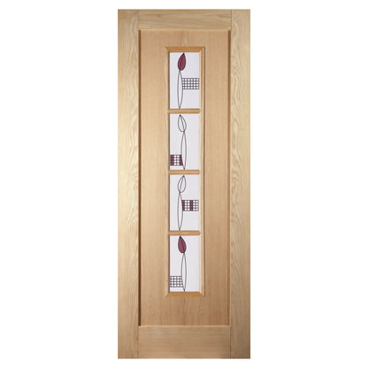 Oak Internal Unfinished Mackintosh 4 Light Clear Glass Door (121682)