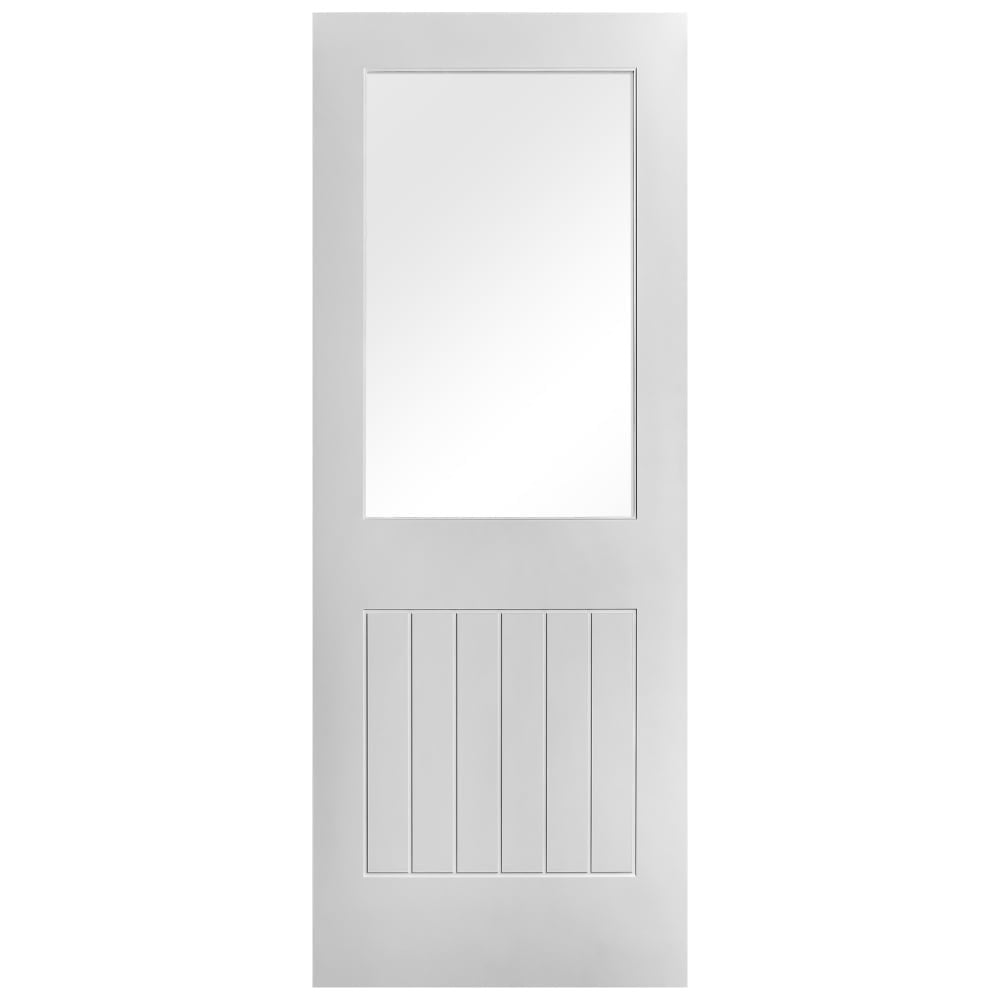 White Internal Primed Cottage 1 Panel 1 Light Obscure Glass Made-to-Measure Door