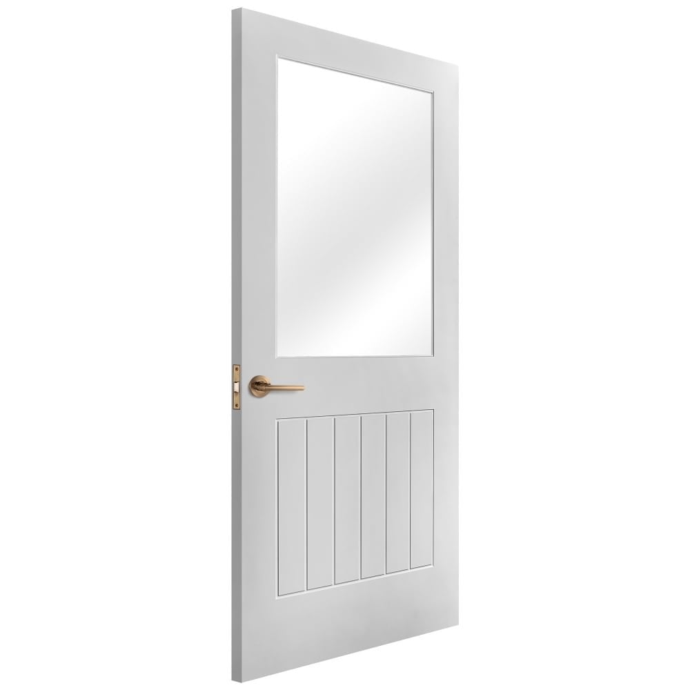 White Internal Primed Cottage 1 Panel 1 Light Obscure Glass Made-to-Measure Door