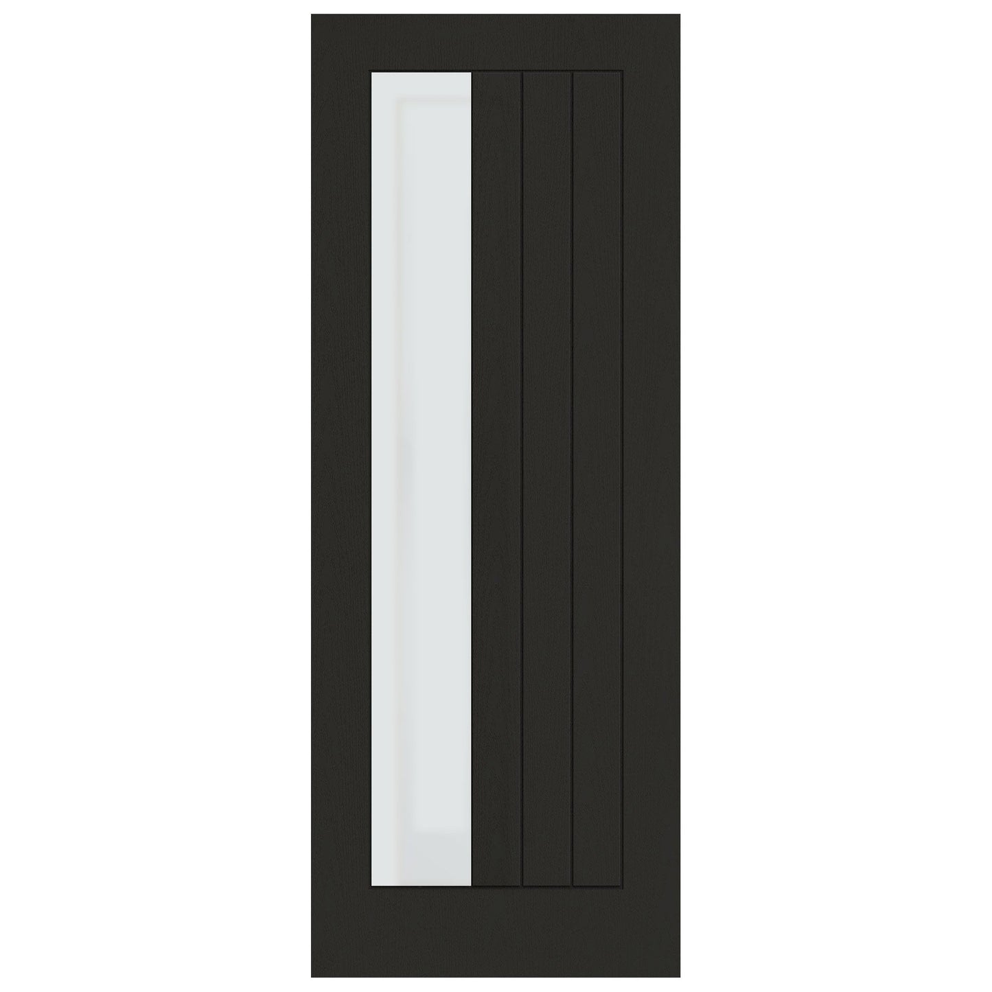 Black Internal Fully Finished Oak Farley 1 Light Offset Obscure Glass Made-to-Measure Door