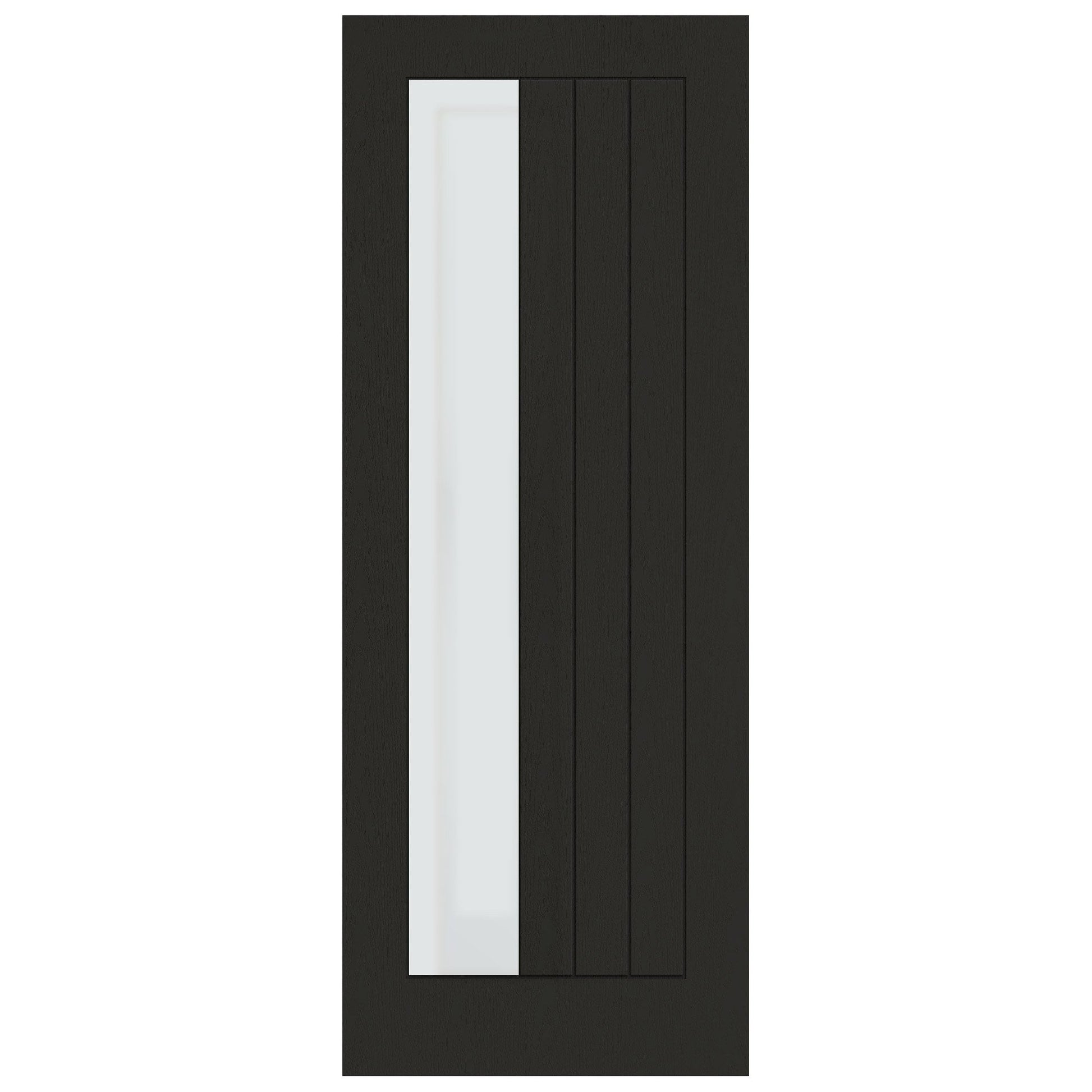 Black Internal Fully Finished Oak Farley 1 Light Offset Obscure Glass Made-to-Measure Door