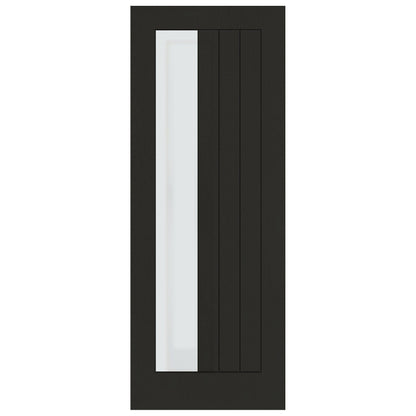 Black Internal Fully Finished Oak Farley 1 Light Offset Obscure Glass Made-to-Measure Door
