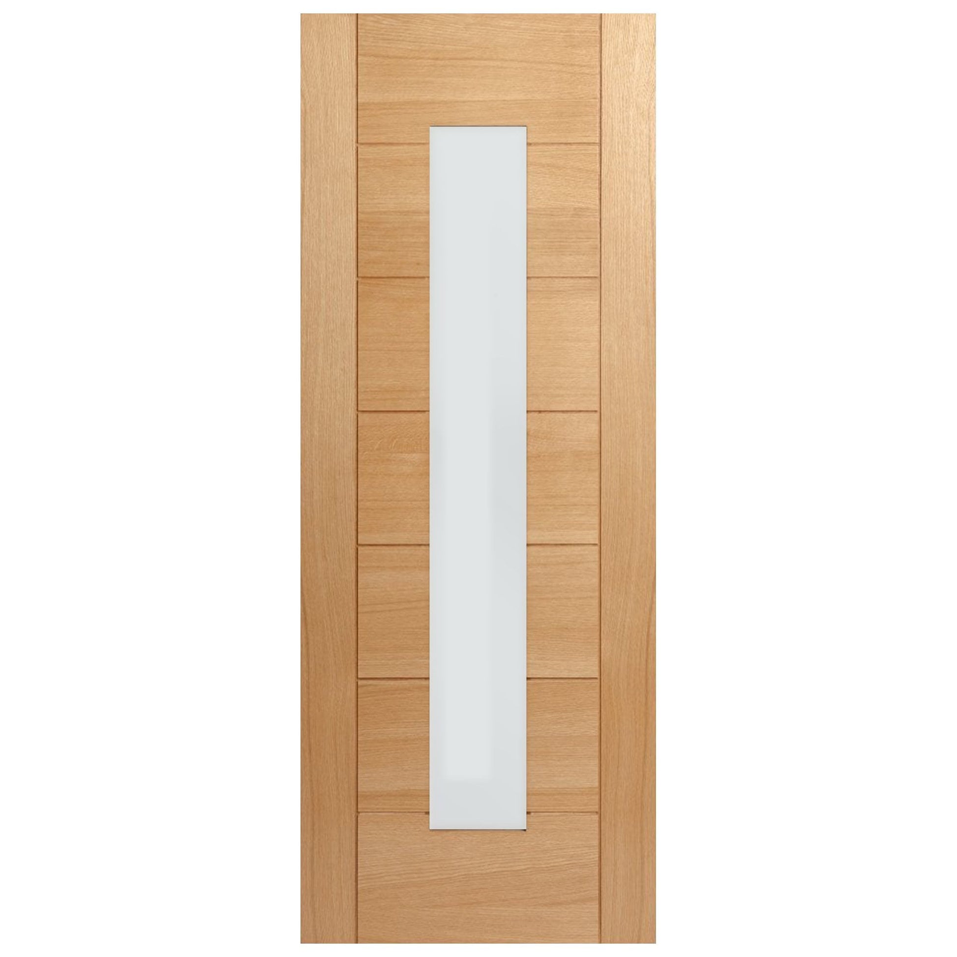 Oak Internal Fully Finished Pedrena 1 Light Obscure Glass Made-to-Measure Door