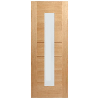 Oak Internal Fully Finished Pedrena 1 Light Obscure Glass Made-to-Measure Door