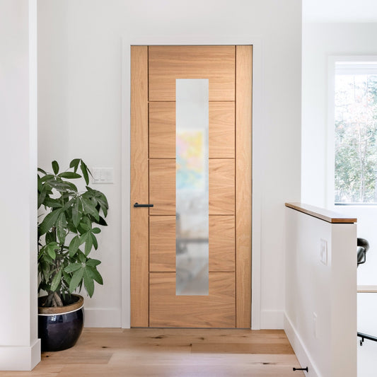 Oak Internal Unfinished Parma 1 Light Obscure Glass Made-to-Measure Door