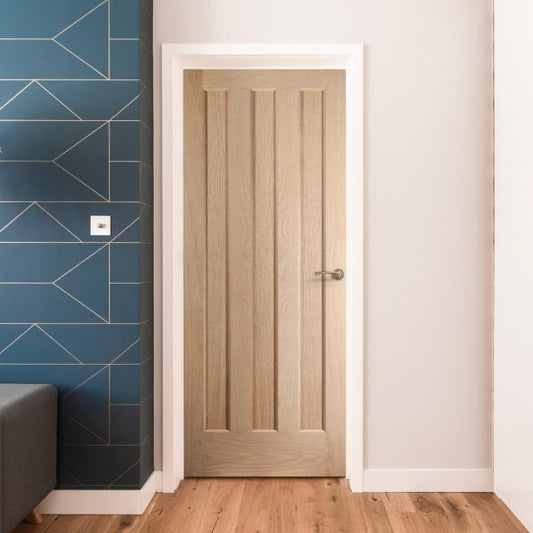 White Oak Internal Unfinished 3 Panel Aston FD30 Fire Door (121771)