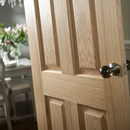 White Oak Internal Fully Finished 4 Panel Oregon FD30 Fire Door (121758)