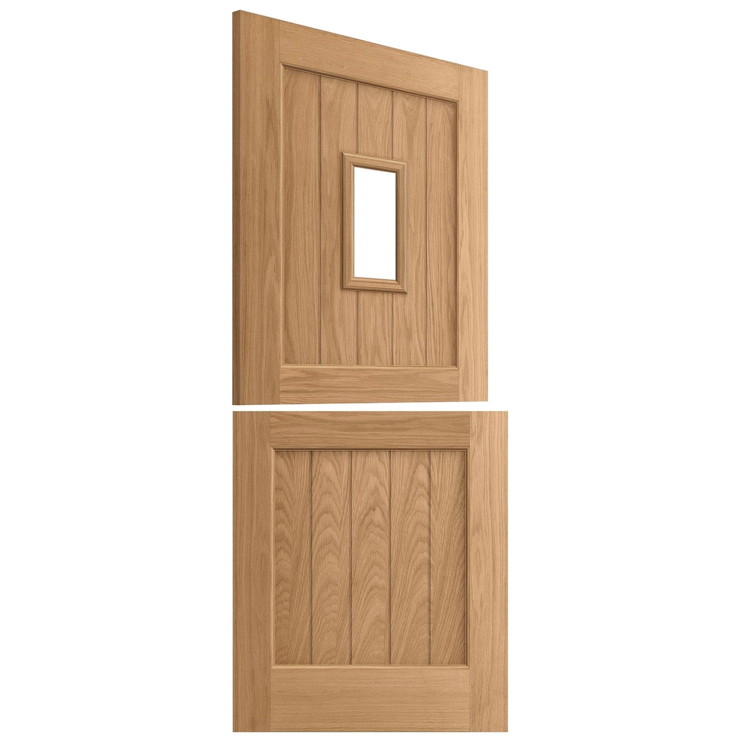 Oak External Unfinished 1 Light Clear Double Glazed Stable Door (EXTOAKSTBCG)