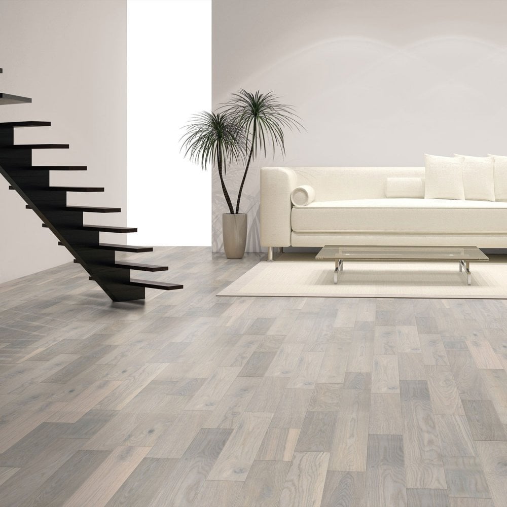 Ivory White Oak - Premier 14mm Matt UV lacquer Engineered Real Wood Flooring (68607)
