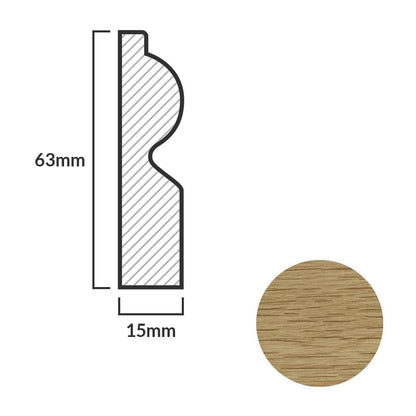 Light Oak - 2.4m Torus Laminate Skirting Board (84900)