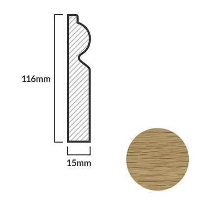Light Oak - 2.4m Torus Laminate Skirting Board (84900)