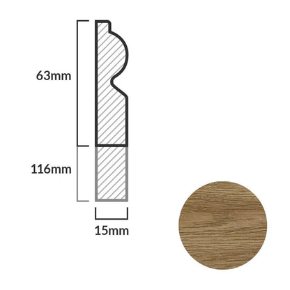 Dark Oak - 2.4m Torus Laminate Skirting Board (84906)