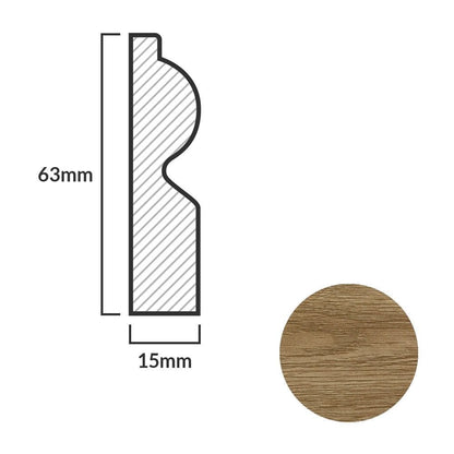 Dark Oak - 2.4m Torus Laminate Skirting Board (84906)
