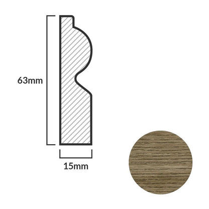 Medium Oak - 2.4m Torus Laminate Skirting Board (84912)